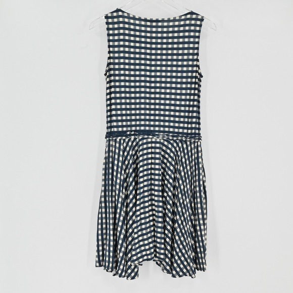 Vineyard Vines Gingham Moonshine Dress Womens Size XS Navy Blue Tie Sleeveless - Picture 3 of 12